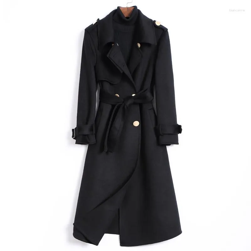 Stylish Black Double Faced Trench Coat Buttons For Women Perfect For Middle  To Long Winter Wear In Autumn And Winter From Biancanne, $216.23